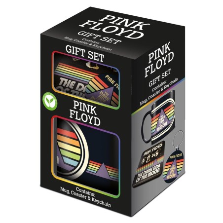 Gåvoset - PINK FLOYD (VINTAGE DARK SIDE) MUG, COASTER & KEYCHAIN GIFT SET