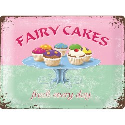 Metallskylt 30Ã—40 cm Fairy cakes fresh every day