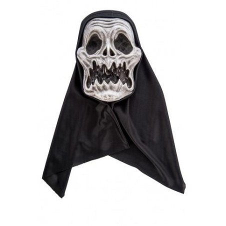 Ansiktsmask - Döskallemask i PBH med huva i tyg