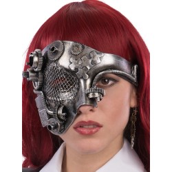 Ansiktsmask - Steampunk silver chinless mask