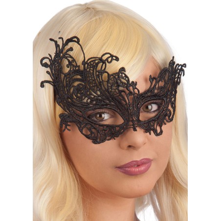 Ansiktsmask - Mask in black Fabric Macrame