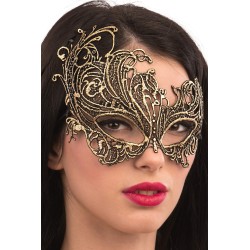 Ansiktsmask - Mask in gold Fabric Macrame
