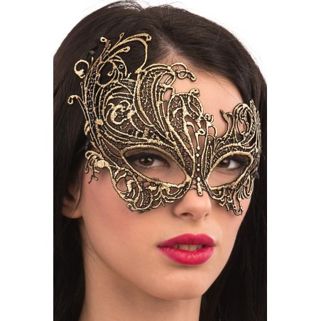 Ansiktsmask - Mask in gold Fabric Macrame