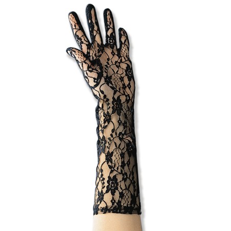 Black Lace Gloves 40 cm