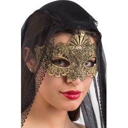 Ansiktsmask - Mask in gold Fabric Macrame