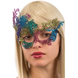 Ansiktsmask - Multicolored mask in Fabric Macrame Rainbow