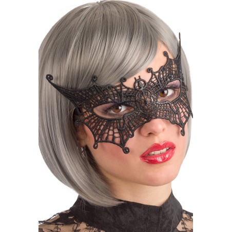 Ansiktsmask - Mask in black Fabric Macrame Bat