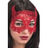 Ansiktsmask - Devil mask in red Fabric Macrame