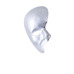 Ansiktsmask - Half face Silver Phantom of the opera mask