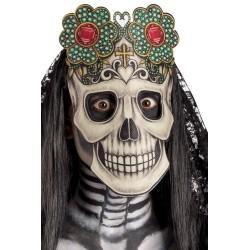 Ansiktsmask - Skull mask with flowers