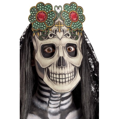 Ansiktsmask - Skull mask with flowers