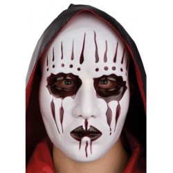 Ansiktsmask - Vit mask med Svarta detaljer i hård PVC