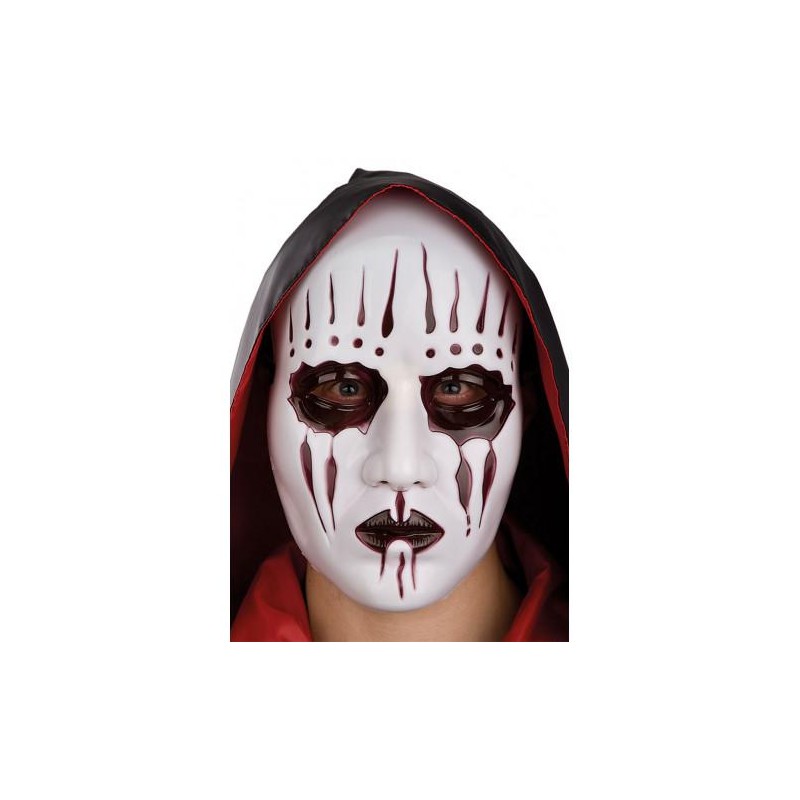 Ansiktsmask - Vit mask med Svarta detaljer i hård PVC