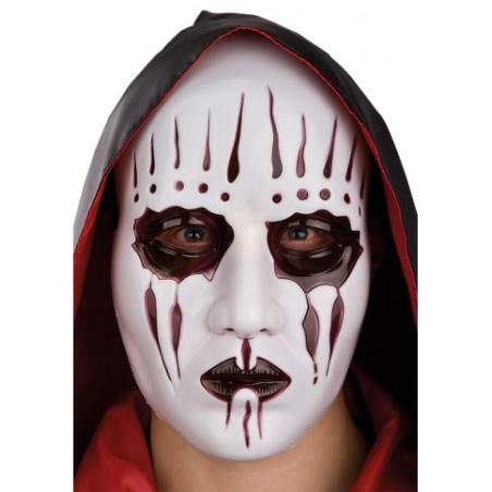 Ansiktsmask - Vit mask med Svarta detaljer i hård PVC