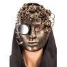 Ansiktsmask - Steampunk Future Full Face Gold Mask with Mirror