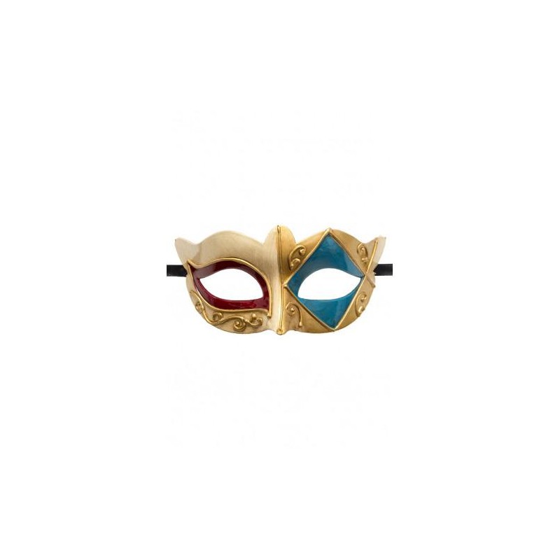 Ansiktsmask - Red and blue Venetian mask
