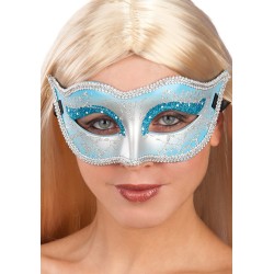 Ansiktsmask - Mask in blue hard PVC with glitter