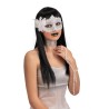 Ansiktsmask - White mask with lace and strass