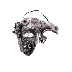 Ansiktsmask - Steampunk silver chinless mask