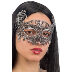 Ansiktsmask - Mask in silver Fabric Macrame