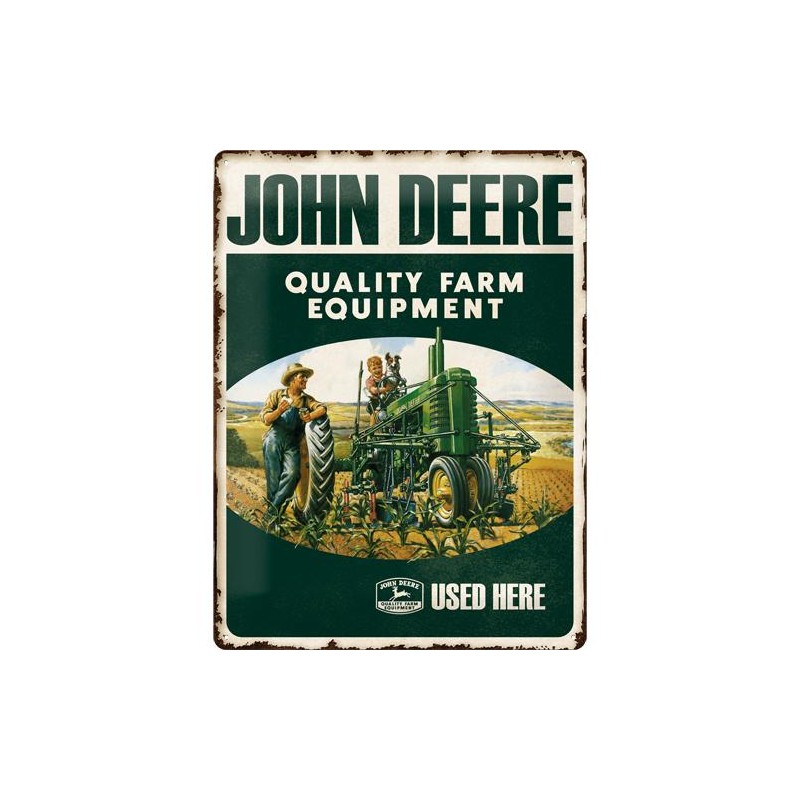 Metallskylt 30×40 cm John Deere, Used Here Metallskylt 30×40 cm John Deere, Used Here