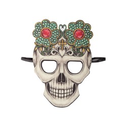 Ansiktsmask - Skull mask with flowers