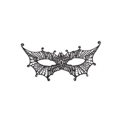 Ansiktsmask - Mask in black Fabric Macrame Bat