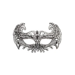Ansiktsmask - Mask in silver Fabric Macrame