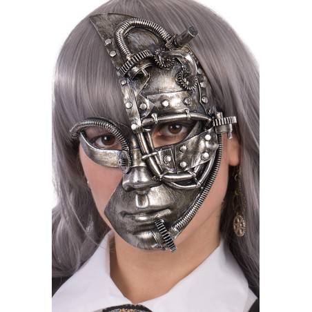 Ansiktsmask - Steampunk silver mask