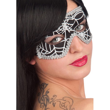 Ansiktsmask - Mask in Black Spiderweb Fabric