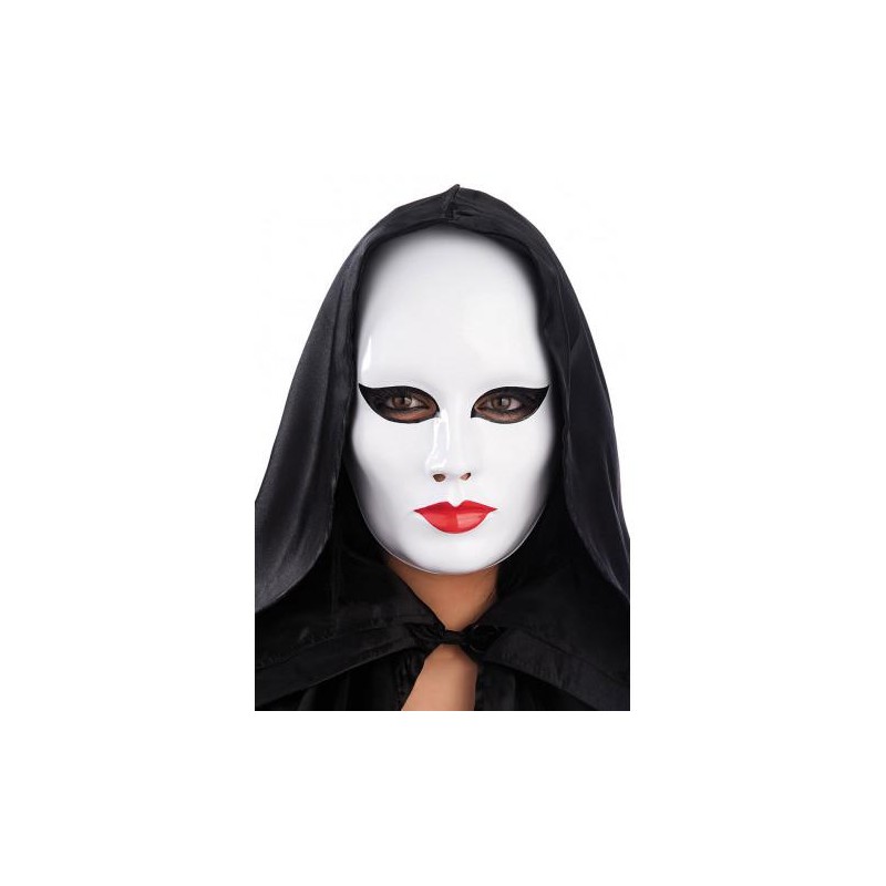 Ansiktsmask - Vit mask med makeup.