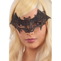 Ansiktsmask - Bat Mask in black Fabric Macrame