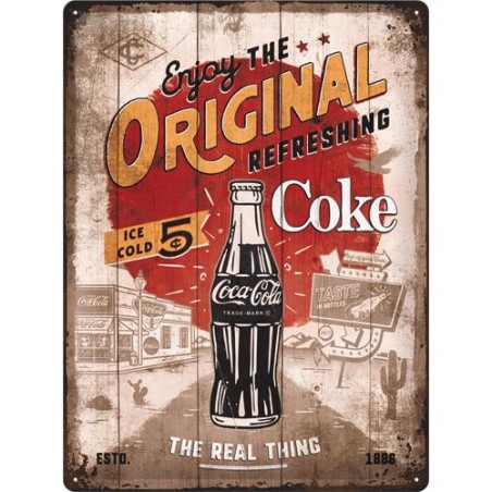 Metallskylt 30Ã—40 cm Coca-Cola - Original Coke Highway 66