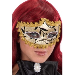 Ansiktsmask - Mask with golden glitter and trimmings