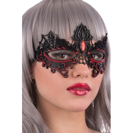 Ansiktsmask - Black/red spiders chinless mask