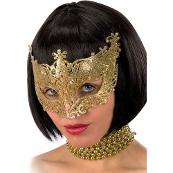 Ansiktsmask - Mask in gold with glitter