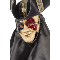 Ansiktsmask - White, gold, red and black Venetian mask