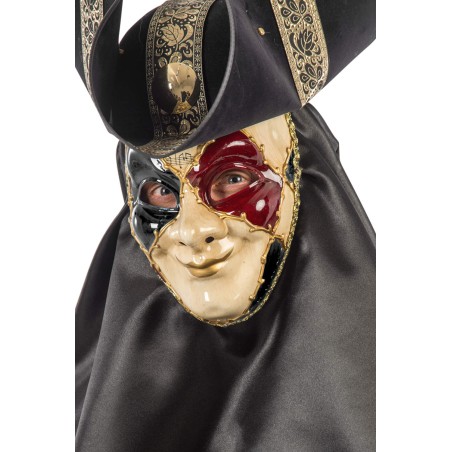 Ansiktsmask - White, gold, red and black Venetian mask