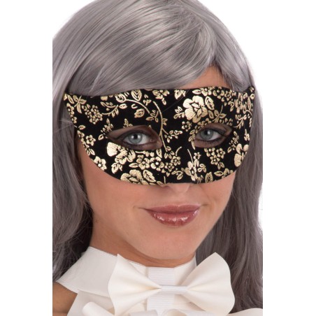 Ansiktsmask - Mask with black and gold velvet