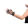 Black lace gloves without fingers 24 cm