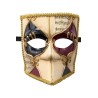 Ansiktsmask - White, gold, black and red Venetian bautta mask