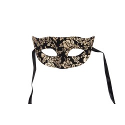 Ansiktsmask - Mask with black and gold velvet