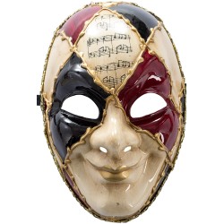 Ansiktsmask - White, gold, red and black Venetian mask