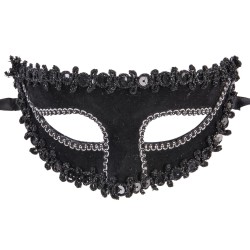 Ansiktsmask - Mask with black fabric and trimmings
