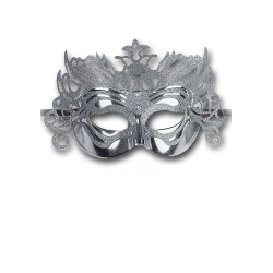 Ansiktsmask - Silver Metallic Hard Pvc Mask