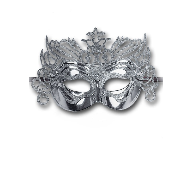 Ansiktsmask - Silver Metallic Hard Pvc Mask