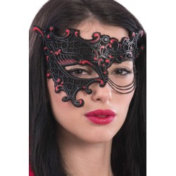 Ansiktsmask - Black/red chinless mask