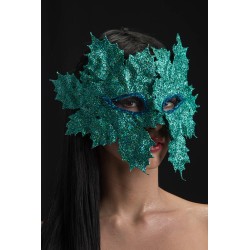 Ansiktsmask - Mask with glitter aquamarine leaves