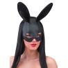 Ansiktsmask - Fake leather black rabbit mask