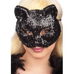 Ansiktsmask - Black cat glitter  mask 